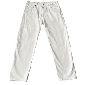 Zara White Straight leg jeans White Hidden Button fly Rigid denim Mens 36 X 32